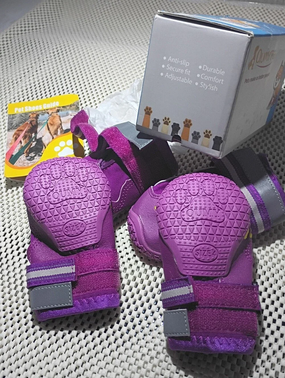 DOG SHOES full set QUMY Pet purple Sz 4 PERFORMANCE Full Adjust BRAND-NEW tags